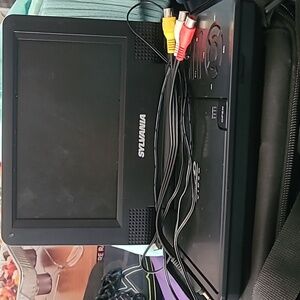 Portable DVD player with cables